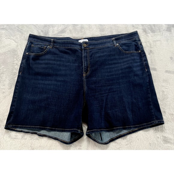 Lane Bryant Shorts Womens 28 Flex Magic Waistband Mid Rise Girlfriend Blue Denim - Picture 3 of 10